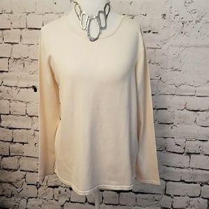Dialogue cream colored silk sweater size large.